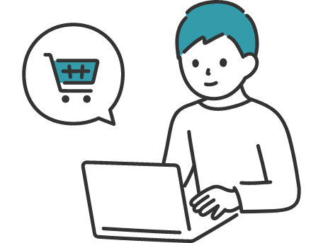 ショッピングサイトを見ている男性